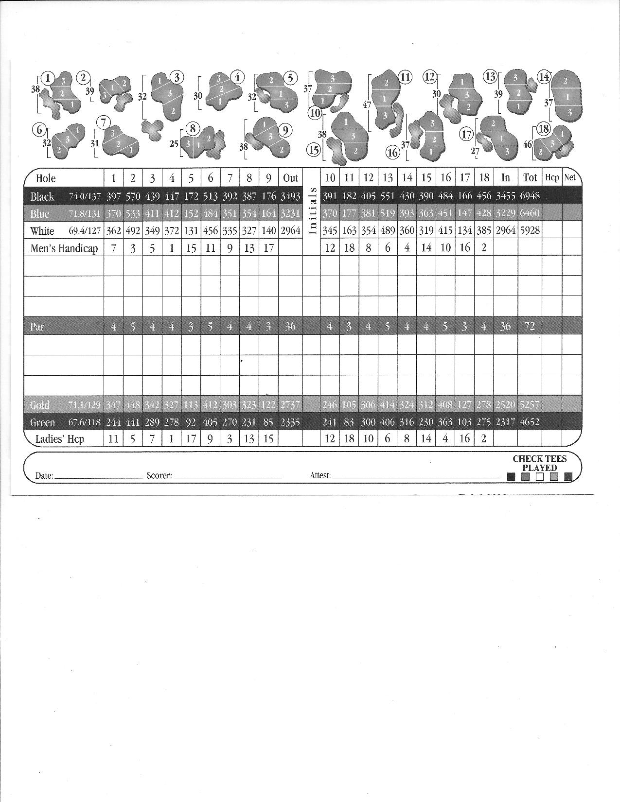 Scorecard Legacy Golf Links